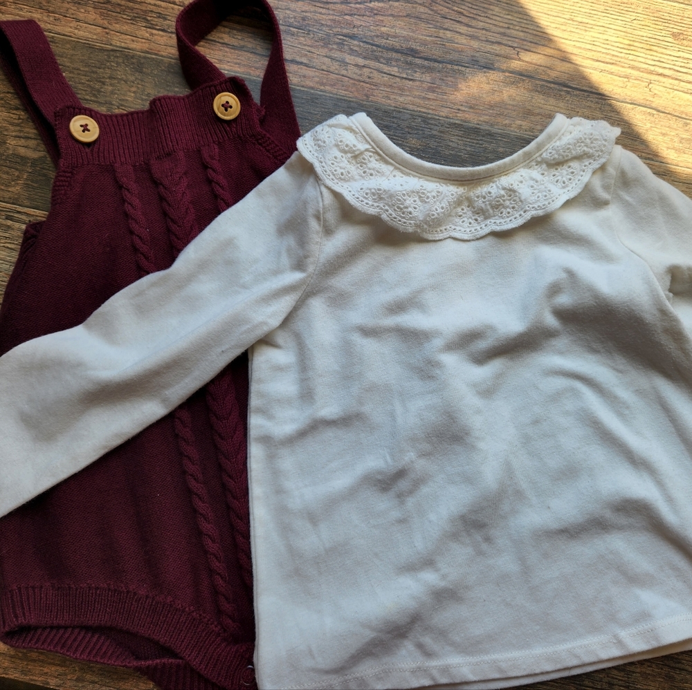 Cat and Jack, 18 months, maroon and white